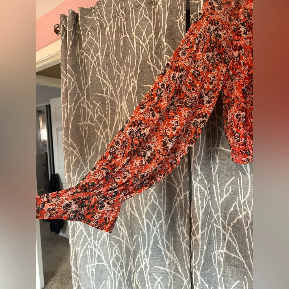 Free People Floral Orange Women's Top size Large​